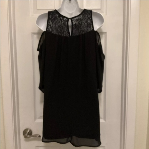 Heart Soul Women’s Cold Shoulder Layered Shift Dress Size Small - Picture 3 of 13